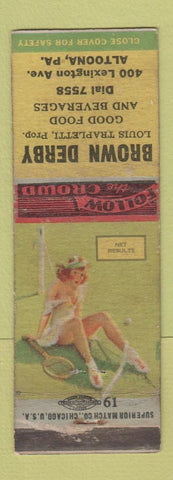 Matchbook Cover - Brown Derby Altoona PA pinup WORN