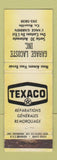 Matchbook Cover - Texaco oil gas Garage Lacoste Rouville QC