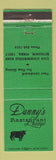 Matchbook Cover - Danny's Restaurant Lounge Bethlehem PA