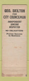 Matchbook Cover - George Skilton Councilman Election 1957 WEAR
