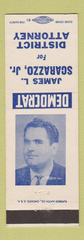 Matchbook Cover - James Scarazzo Jr District Attorney Election