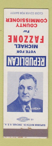 Matchbook Cover - Michael Fazzone County Commissioner Election