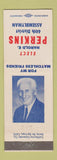 Matchbook Cover - Harold Perkins Assemblyman Election CA?