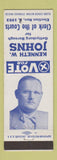 Matchbook Cover - Kenneth W Johns Clerk of Courts Gettysburg Borough PA?
