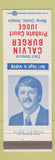 Matchbook Cover - Calvin Burger Probate Judge Election Murray County GA