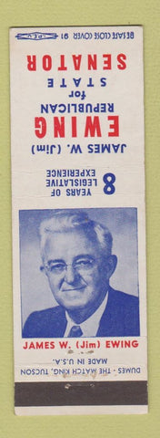 Matchbook Cover - James Ewing Republican Election State Senator AZ?