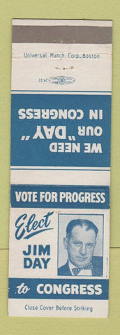 Matchbook Cover - Jim Day Congress Election