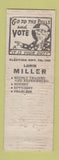 Matchbook Cover - Lorin Miller for Sheriff Polk County 1950