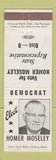 Matchbook Cover - Homer Moseley State Rep Election CA?