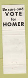 Matchbook Cover - Homer Moseley State Rep Election CA?