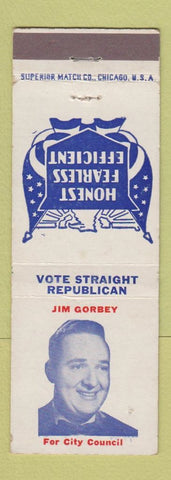 Matchbook Cover - Jim Gorbey City Council Election