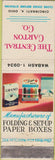 Matchbook Cover - Central Carton Co Cincinnati OH paper boxes