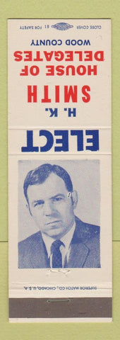 Matchbook Cover - HK Smith House of Delegates Election Wood County