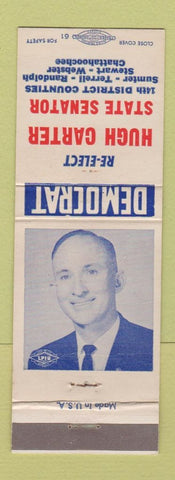 Matchbook Cover - Hugh Carter State Senator Election