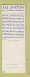 Matchbook Cover - Harold Abe Lincoln Congress Election MD WEAR