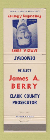 Matchbook Cover - James A Berry Clark County Prosecutor