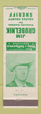 Matchbook Cover - Jim Grubelink Sheriff Election Colfax County NM