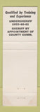 Matchbook Cover - Jim Grubelink Sheriff Election Colfax County NM