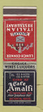 Matchbook Cover - Cafe Amalfi Boston MA Italian