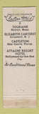 Matchbook Cover - Hotel Touraine Boston MA WEAR