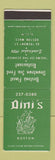 Matchbook Cover - Dini's Restaurant Boston MA