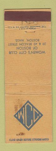 Matchbook Cover - Women's City Club Boston MA WEAR