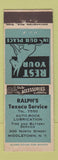 Matchbook Cover - Ralph's Texaco oil gas Middletown NY