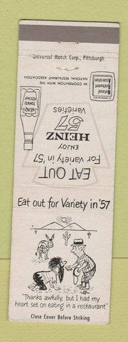 Matchbook Cover - Heinz 57 Ketchup