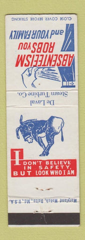 Matchbook Cover - Absenteeism De Laval Steam Turbine