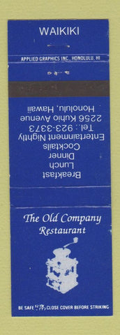 Matchbook Cover - Old Company Restaurant Honolulu Hawaii Waikiki