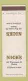 Matchbook Cover - Nick's Boston MA