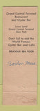 Matchbook Cover - Gateway Restaurants Boston MA New York City