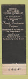 Matchbook Cover - Cathay House Chinese Restaurant Boston MA