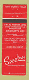 Matchbook Cover - Sardines Italian Restaurant Fort Worth TX
