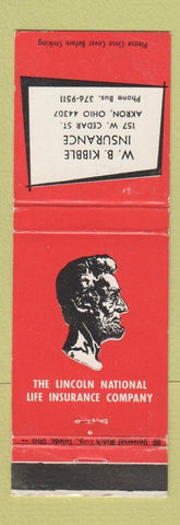 Matchbook Cover - Lincoln National Insurance WB Kibble Akron OH