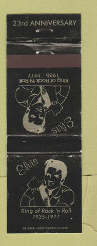 Matchbook Cover - Elvis Presley King of Rock n Roll Death 23th Anniversary WEAR