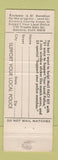 Matchbook Cover - Support Local Police Alameda CA J Edgar Hoover