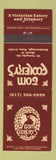 Matchbook Cover - Tom Foolery's Restaurant Westborough MA