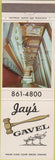 Matchbook Cover - Jay's Gavel San Francisco CA