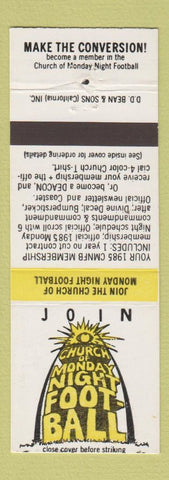 Matchbook Cover - Church of Monday Night Football