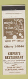 Matchbook Cover - Kiefer's Restaurant Cleveland OH