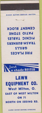 Matchbook Cover - Lawn Equipment Co West Milton OH