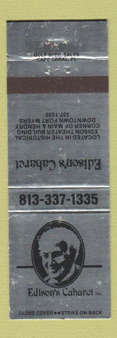 Matchbook Cover - Thomas Edison's Cabaret Fort Myers FL