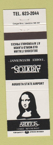 Matchbook Cover - Ardito's Restaurant Augusta ME Airport Mona Lisa