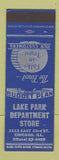 Matchbook Cover - Lake Park Department Store Chicago IL SAMPLE