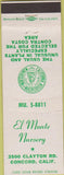 Matchbook Cover - El Monte Nursery Concord CA