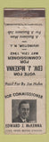 Matchbook Cover - Edward McKenna Commissioner Election Irvington NJ WORN