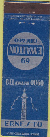 Matchbook Cover - Ernesto Chicago IL  LL25