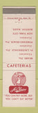Matchbook Cover - St Clairs Cafeterias Miami Fort Lauderdale FL Boston MA