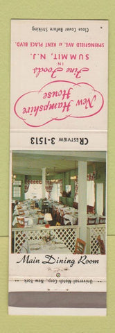 Matchbook Cover - New Hampshire House Restaurant Summit NJ